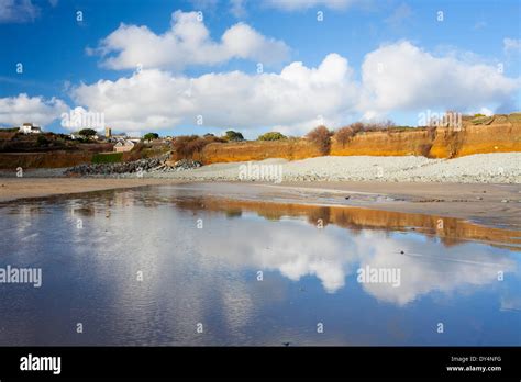 Sky Reflected On Perranuthnoe Beach Cornwall England Uk Europe Stock