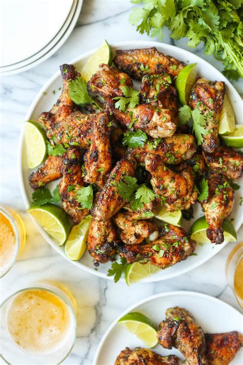The chicken wings need to be marinated for at least 30 minutes up to 24 hours in this. Cilantro Lime Chicken Wings Recipe - Damn Delicious