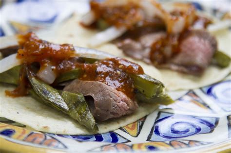 Rick Baylesssteak Tacos With Grilled Onions And Cactus Paddles Rick