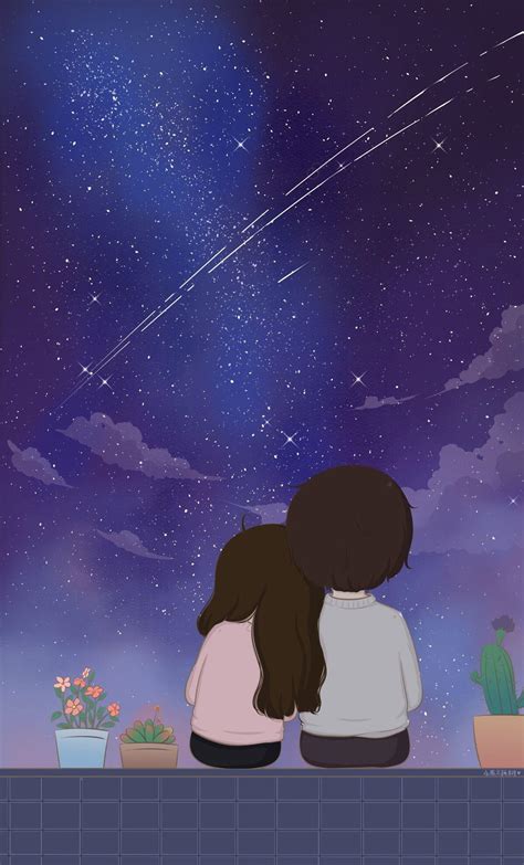 Love Night Sky Anime Wallpaper Hd Rehare