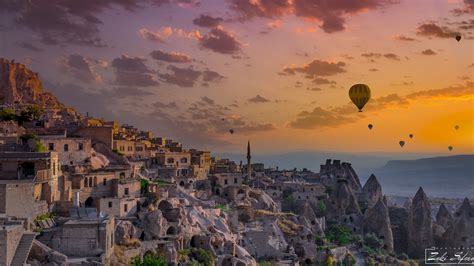 Download 1920x1080 Turkey Cappadocia Hot Air Balloons Sunset