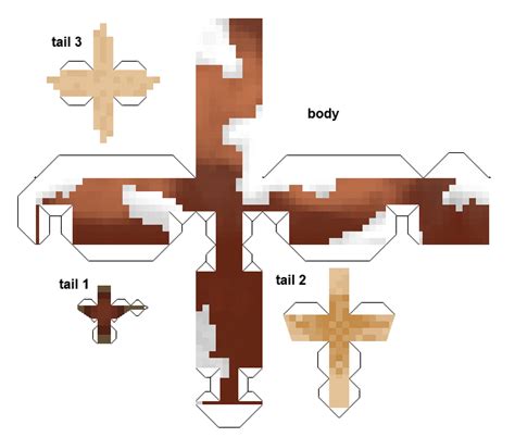 Papercraft Horse Chestnut With Whitefield Minecraft Horse