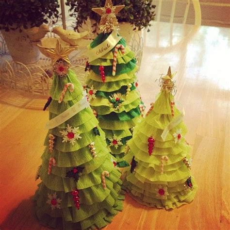 Crepe Paper Trees Faça Você Mesmo árvore De Natal Artesanato De