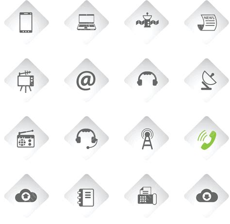 Communication Icon Set Communication Satellite Plate Vector Vector