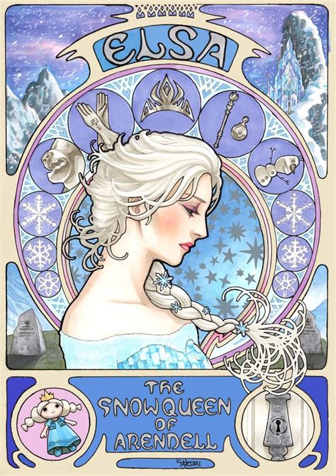 Elsa In Art Nouveau Style By Takumi ディズニーのテーマ ディズニープリンセスのアート