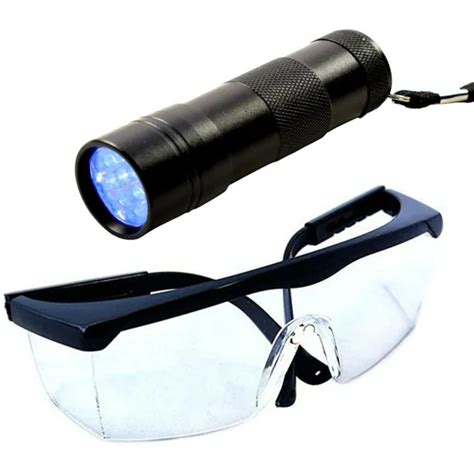 Hqrp 365nm Ultra Violet Blacklight Flashlight Torch Light Uv Protecting Glasses £2836