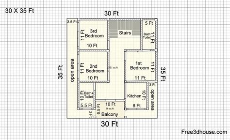 30 X 35ft Plans Free Download Small House Plan Download Free 3d Home Plan
