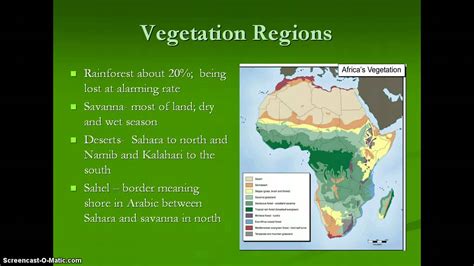 Vegetation zones show the distribution of vegetation types where the species is known to occur, whereas consensus zones. Africa Climate and Vegetation - YouTube