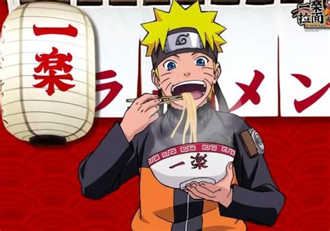 Naruto Eating Noodles With Chopsticks In His Mouth