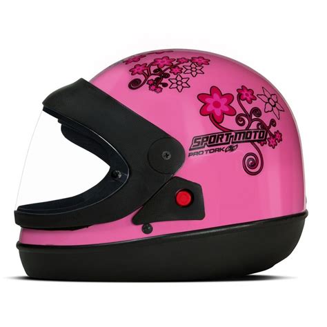 Capacete Moto Feminino Pro Tork Sport Moto For Girls Rosa Netshoes