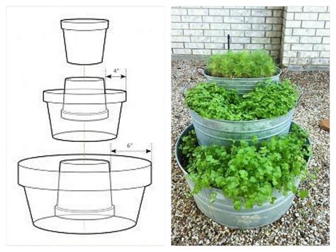 Diy Tiered Herb Garden Diagram Is For Clay Pots But I