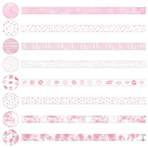 sweet pink washi tape 8 styles etsy