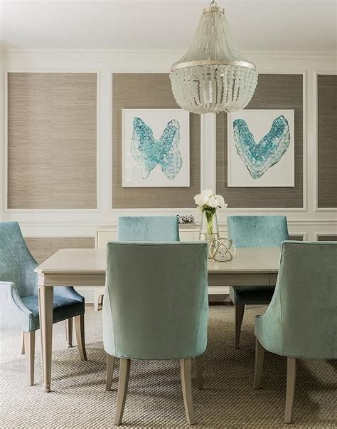 While taupe is often considered a neutral color, you can actually find warm and cool variations. Taupe and Turquoise Blue Dining Room with Stacked Wall ...