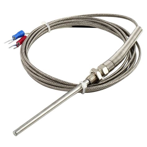 2017 rtd pt100 k temperature sensor 2m cable stainless probe 100mm 2 wires dropshipping from