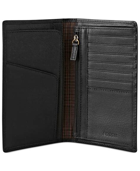 Lyst Fossil Estate Executive Leather Wallet In Black For Men