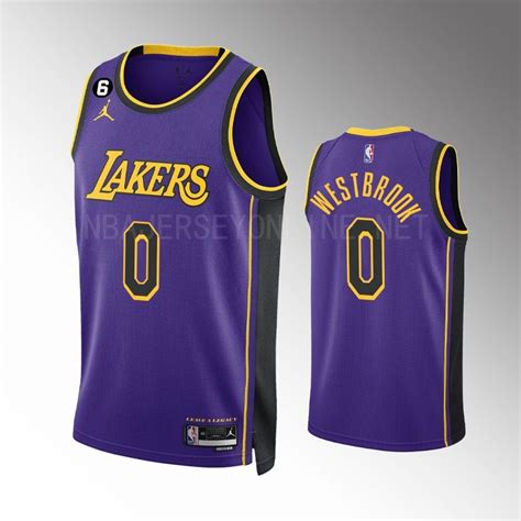 Lakers Russell Westbrook 2022 23 Purple Statement Edition Swingman Jersey