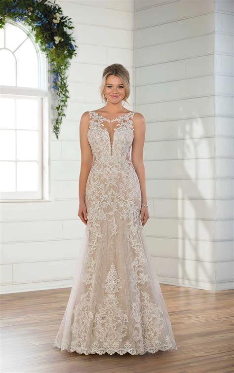 Lace Wedding Dress With Plunging V Neckline True Society Bridal