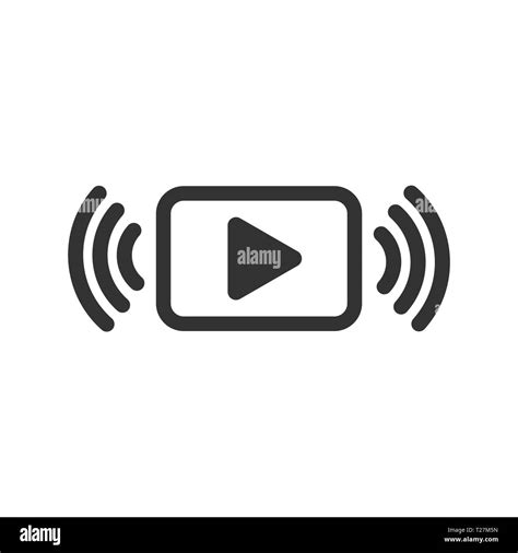 Play Button Icon In Flat Style Streaming Tv Vector Illustration On