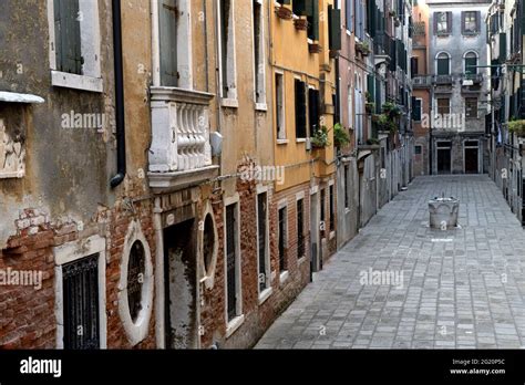 Calle The Typical Venetian Street On The Cannaregio District In