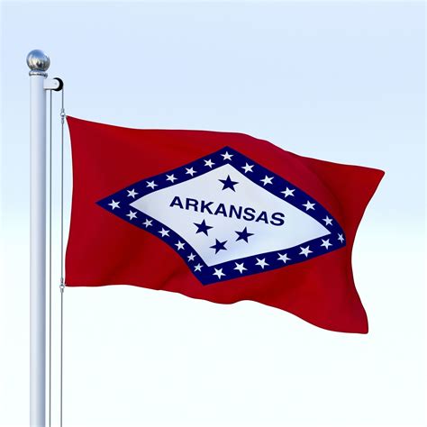 D Model Animated Arkansas Flag Vr Ar Low Poly Animated Cgtrader