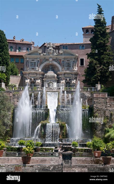 The Renaissance Gardens Of The Villa Deste Tivoli Near Rome Italy