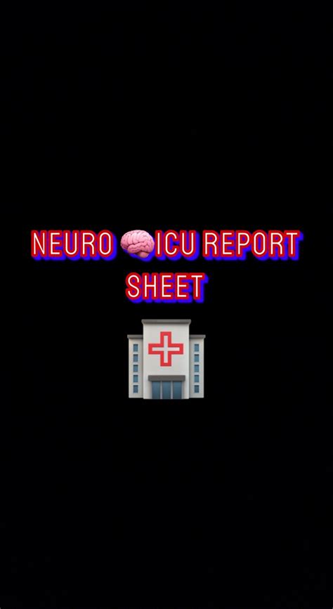 Neuro Icu Report Sheet Etsy