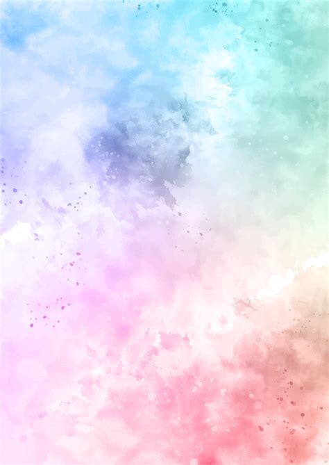 Pastel Rainbow Coloured Watercolour Texture Background Vector