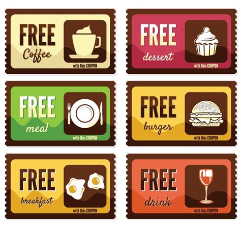Here you can easily sort by category or brand and print all of the latest coupons available! Free Vintage Free Food Coupon Sticker Labels Vector - TitanUI
