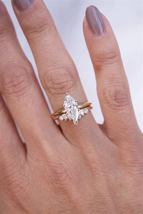 Marquise Diamond Ring With Wedding Band Jenniemarieweddings