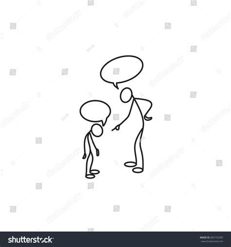 Stick Figure Father Scolding His Son 库存矢量图（免版税）660192385 Shutterstock
