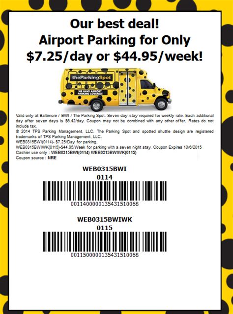 Parking Spot Coupon And Printable Discount March 2023