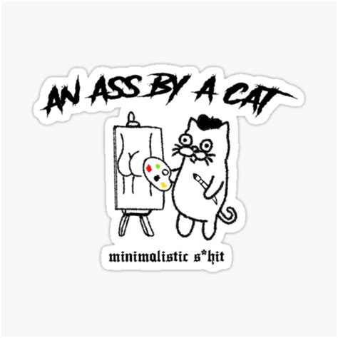 Funny Cat Meme Cat Drawing An Ass Sticker For Sale By Badvibezforeva