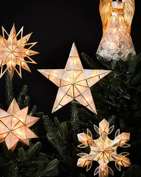 Capiz Star Lighted Artificial Tree Toppers Balsam Hill