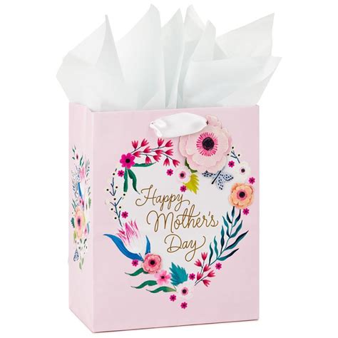 Floral Heart Mothers Day Medium T Bag With Tissue And Tag 96