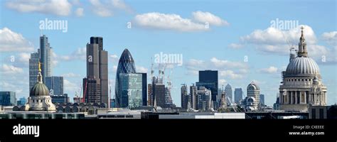Panoramic Urban Landscape City Of London Skyline Buildings Including