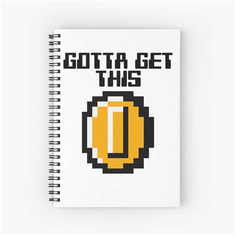 "Gotta Get This Coin Money Cash Dollar Bill 8-bit Retro Game" Spiral Notebook by DooodleGod ...