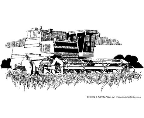 Farm Equipment Coloring Page Farm Thresher Machine Coloring Coloring