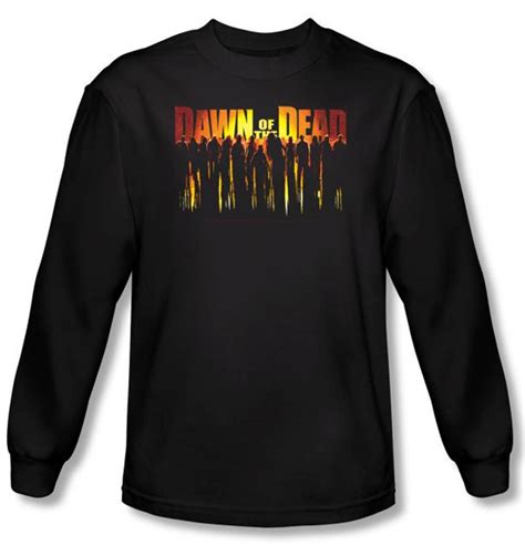 Dawn Of The Dead T Shirt Walking Black Long Sleeve Shirt Dawn Of The