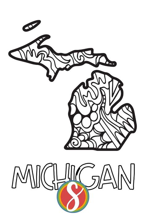 Free Michigan Coloring Pages — Stevie Doodles