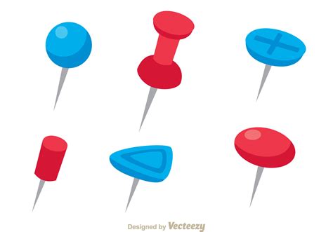 Red And Blue Push Pin Vectors Download Free Vector Art Stock