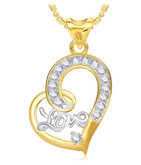 Vk Jewels Love Heart Valentine Gold And Rhodium Plated Pendant For Women Girls P Ga