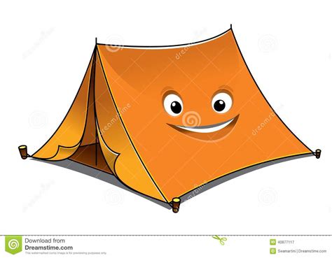 Cheerful Cartoon Orange Tent Stock Vector Image 40877117