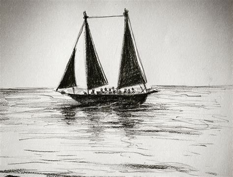Sailboat Pencil Drawing