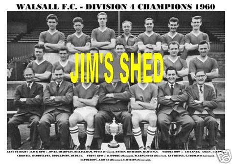 Walsall Fc Team Print 1960 Division 4 Champions Ebay