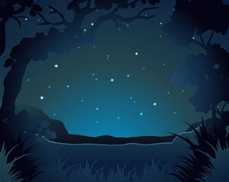 Forest Scene At Night Download Free Vectors Clipart Graphics