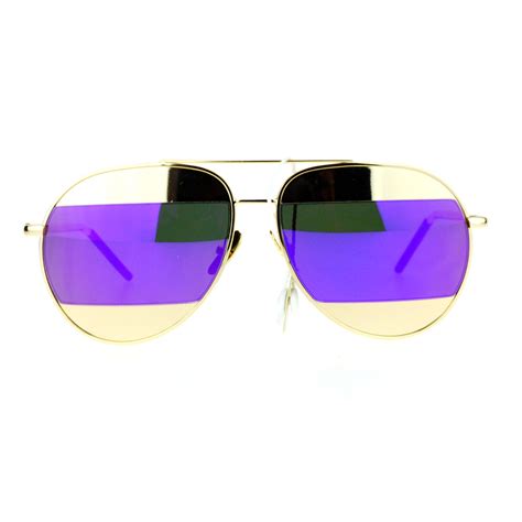 Purple Mirrored Aviator Sunglasses