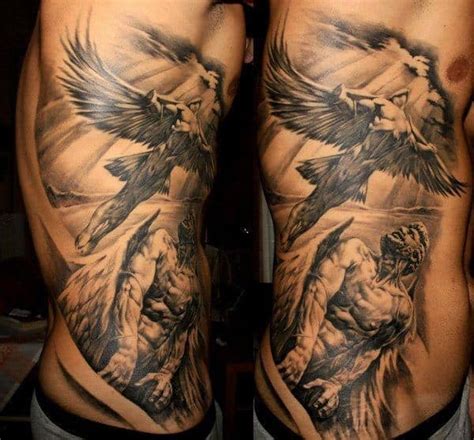 Discover the best side and rib designs for your next tattoo. 40 Rib Tattoos For Men - Incredible Side Ink Designs
