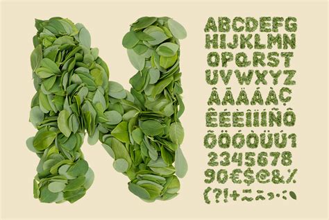Leaves Font Green Opentype Typeface
