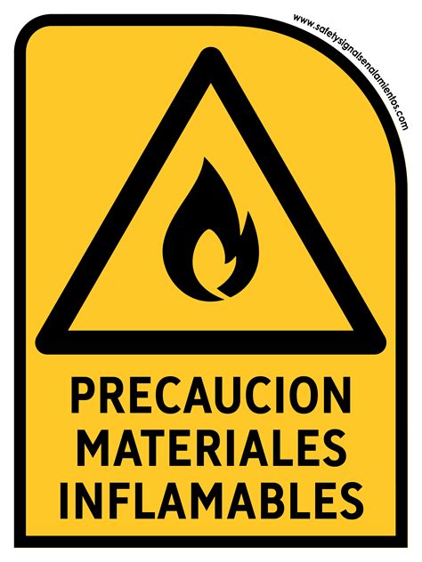 Precaucion Materiales Inflamables Leyenda Safetysignal