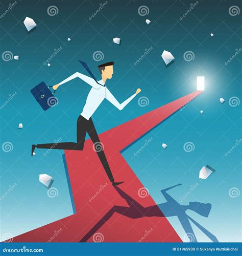 Businessman On The Road To Success In Business Stock Vector